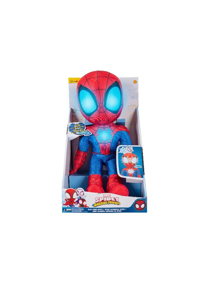 MARVEL Spidey N Friends Spidey Features Interactive Plush Glow Webs with Lights & Sounds Battery Operated | Marvel | Spiderman | Soft Toy | Collectible Toys | Encourages Imaginative Play | Gift for Kids & Toddlers - Image 1